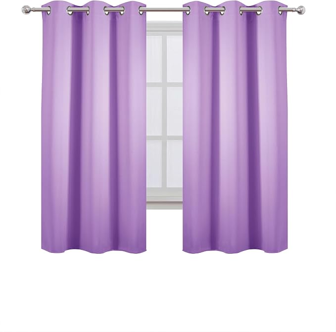 Lavender Blackout Curtains 34 x 63 Inch Length/Set of 2 Curtain Panels/Thermal - Image 2