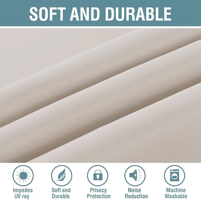 H.VERSAILTEX Blackout Patio Curtains 100 x 90 Inches - Image 4