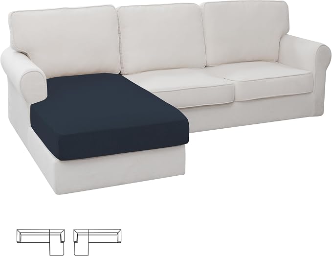 Easy-Going Stretch 1 Piece Chaise Lounge Cushion Slipcover | Sectional Couch by Easy-Going