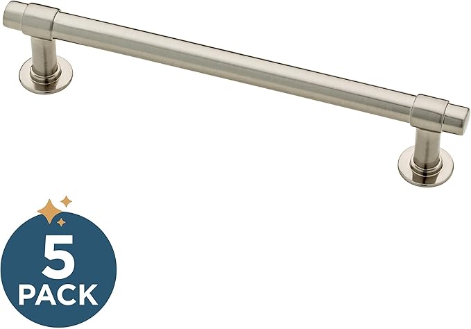 Franklin Brass - Francisco Satin Nickel Cabinet Handles 5 Inch (5") Hole Center Pulls | Easy Install, Durable Hardware for Kitchen Cabinet Door, Drawers, Dresser Pull, Furniture (10 Pack)