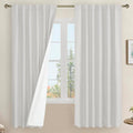 68 Inch 100% Blackout Natural Linen Curtains 2 Panels, Light Grey | Room by LAMIT