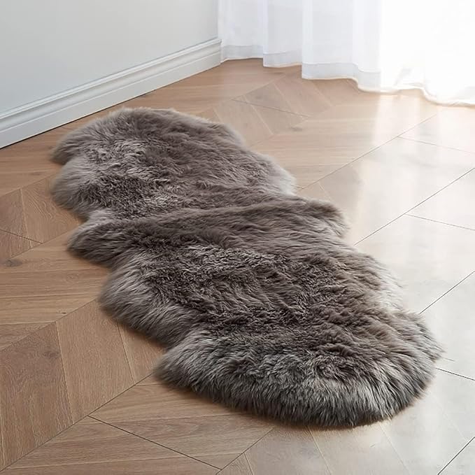 HUAHOO Premium Genuine Sheepskin Rug Camel Real Australia Sheepskin Natural - Image 4