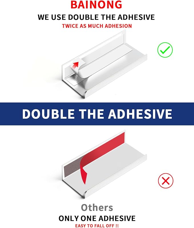 5 Pack 3 inch self Adhesive Cabinet pulls Silvery Finger pulls for cabinets Stick on Handles Concealed Cabinet Handles Edge pulls for Drawer Pull Seam Drawer Flat