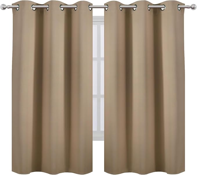 Natural Thermal Blackout Curtains/38 x 63 Inch/Set of 2 Panels Room Darkening - Image 2