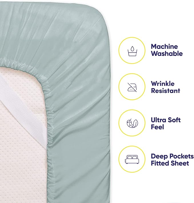 Sweet Home Collection 6 Piece Bed Sheet Set, King, Slate