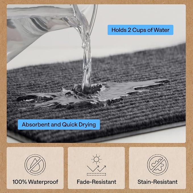 GORILLA GRIP Waterproof Traffic Guard Door Mat, 2 Pack Indoor Outdoor Durable - Image 5