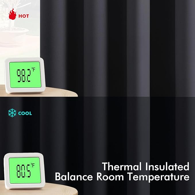 MIULEE Blackout Curtains for Bedroom 2 Panels 40 x 72 Inch Long Dark Grey | - Image 3