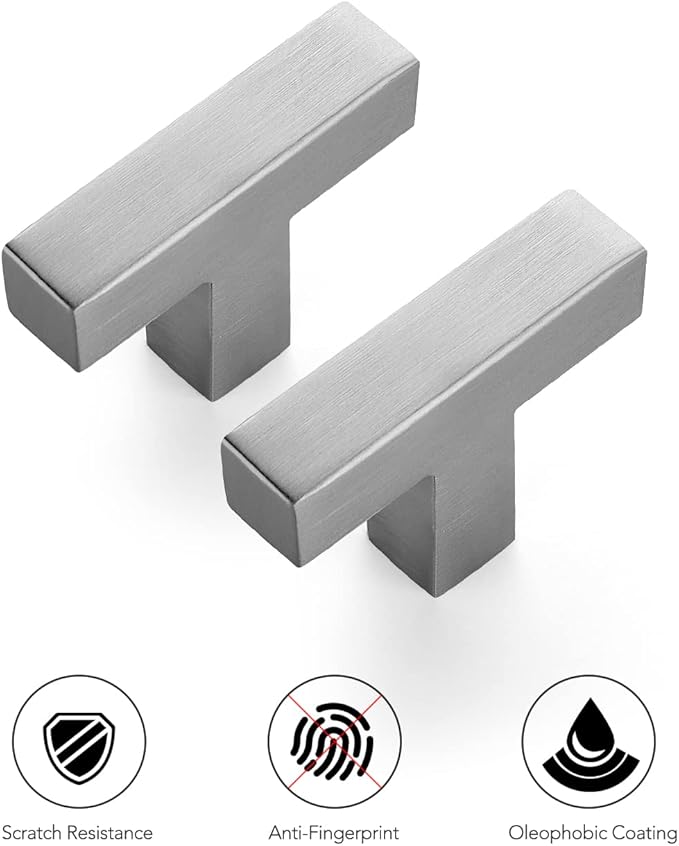 Ravinte 20 Pack 2 inch Length Square Cabinet Pulls Brushed Nickel Stainless Steel Kitchen Drawer Pulls Cupboard Handles Cabinet Handles