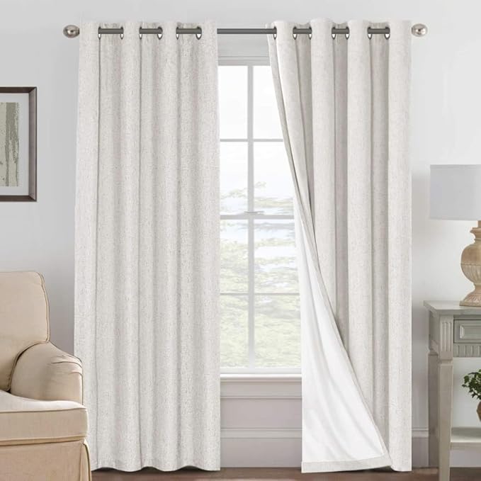 H.VERSAILTEX Linen Curtains 100% Blackout Curtains by HVERSAILTEX
