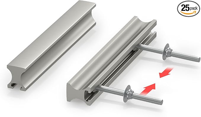 homdiy 25 Pack Adjustable Brushed Nickel Cabinet Pulls 1" to 4" (25-102mm) Adjustable Hole Distance Drawer Pulls
