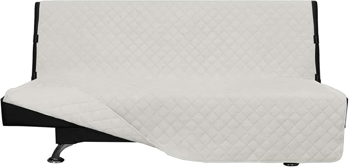 Easy-Going Reversible Couch Cover, Large Futon Sofa, Ivory/Ivory | Machine by Easy-Going