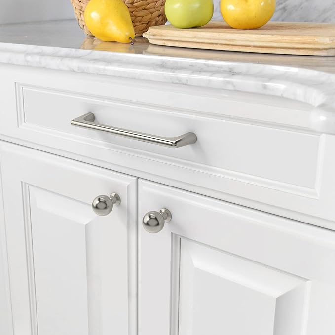 Amerdeco 10 Pack Brushed Satin Nickel Cabinet Pulls 5 Inch(128MM) Hole Centers Kitchen Cabinet Handles Hardware Kitchen Handles for Drawer Pulls ZH0041