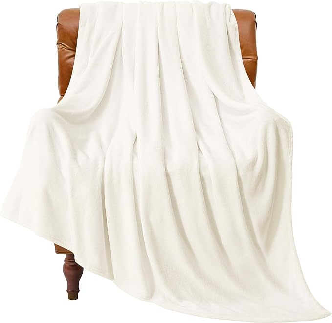 BEDELITE Fleece Blanket Twin Size Cream Throw Blankets for Couch & Bed, Luxury Plush Cozy Fuzzy Blanket 60x80 inches, Super Soft Warm Lightweight Throw Blanket for Travel Camping