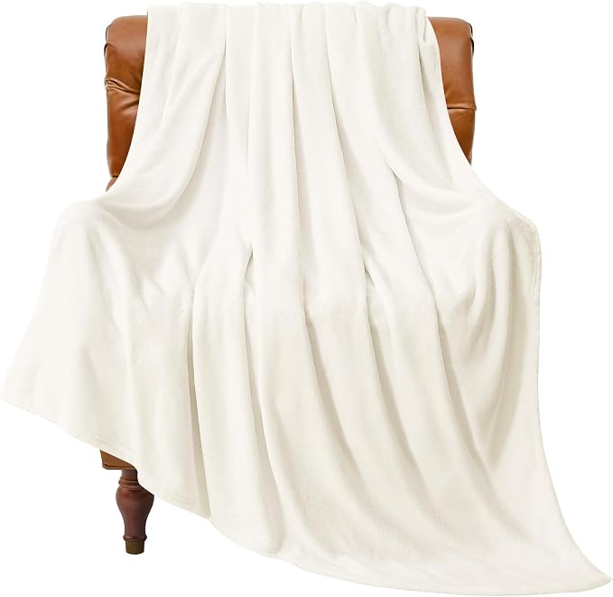 BEDELITE Fleece Blanket Soft Plush Twin Size Blanket Cream 60"x80" | Ultra Soft by BEDELITE