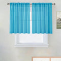 SpaceDresser Basic Rod Pocket Sheer Voile Window Curtain Panels Cyan Blue 1 by SpaceDresser