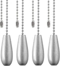 Ceiling Fan Chain Pulls Decorative Extension 12 Inches Silver Color Wooden Pull Chain Fan Pulls Set Ornaments for Ceiling Light Lamp Fan Chain (Nickel) 4 Pcs