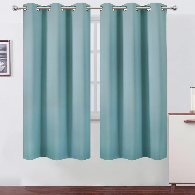 Stone Blue Thermal Blackout Curtains/42 x 72 Inch/Set of 2 Panels Room by Lemomo