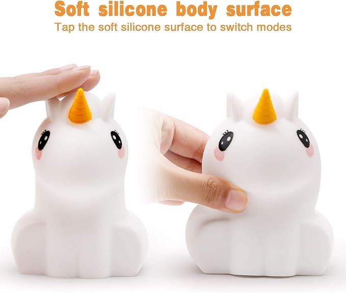 Night Light for Kids Silicone Unicorn Night Light 9 Colors Baby Light Bedside Lamp Rechargeable Remote LED Children Night Light for Toddlers/Boys/Girls/Adults/Bedroom/Bathroom/Outdoor