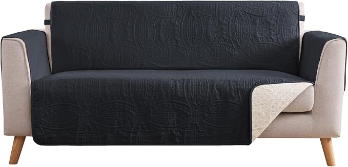 Water Repellent Loveseat Cover for 2 Cushion Couch, Machine Washable Love Seat by Pamhaven