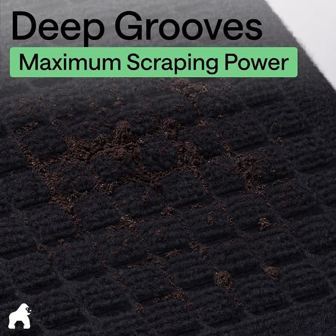 GORILLA GRIP® Ultra Absorbent Front Door Mat Outside Entrance 35x23, Traps Dirt - Image 4