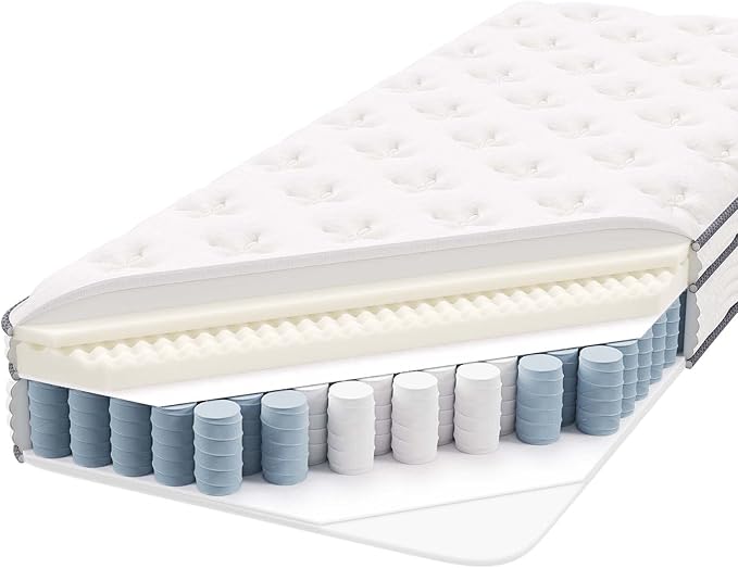 Modway Jenna 8” Innerspring and Memory Foam Narrow Twin Mattress With Individually Encased Coils White
