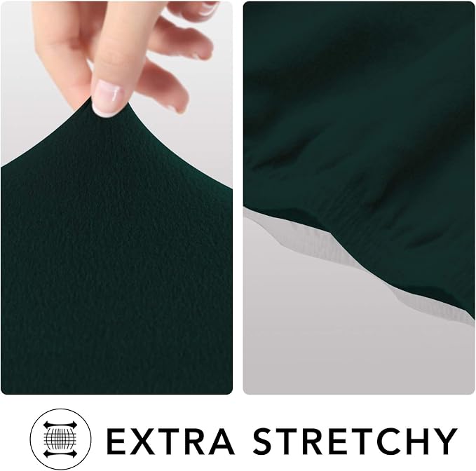 PureFit Stretch Couch Covers for Sofa 4 Seater Slipcovers Deep Teal | 1-Piece - Image 4