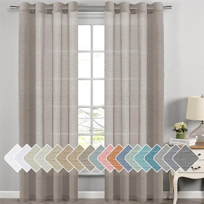 H.VERSAILTEX Linen Curtains Flax Linen Blended Curtain Panels by HVERSAILTEX