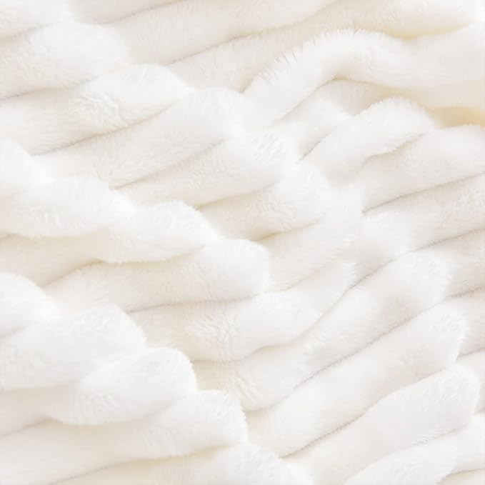 BEDELITE Ribbed Jacquard Off White King Size Blankets - Image 6