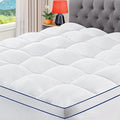 CYMULA RV King Mattress Topper, Cooling Mattress Pad Cover, Extra Thick Pillow Top Mattress Topper with 8-21 Inch Elasticated Deep Pockets, Plush Down Alternative Fill Mattress Protecto