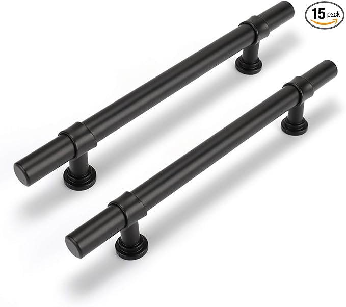 goldenwarm 15 Pack Black Cabinet Pulls 5 Inch Black Cabinet Handles Dresser Drawer Handles Kitchen Dawer Pulls and Knobs Modern Kitchen Hardware