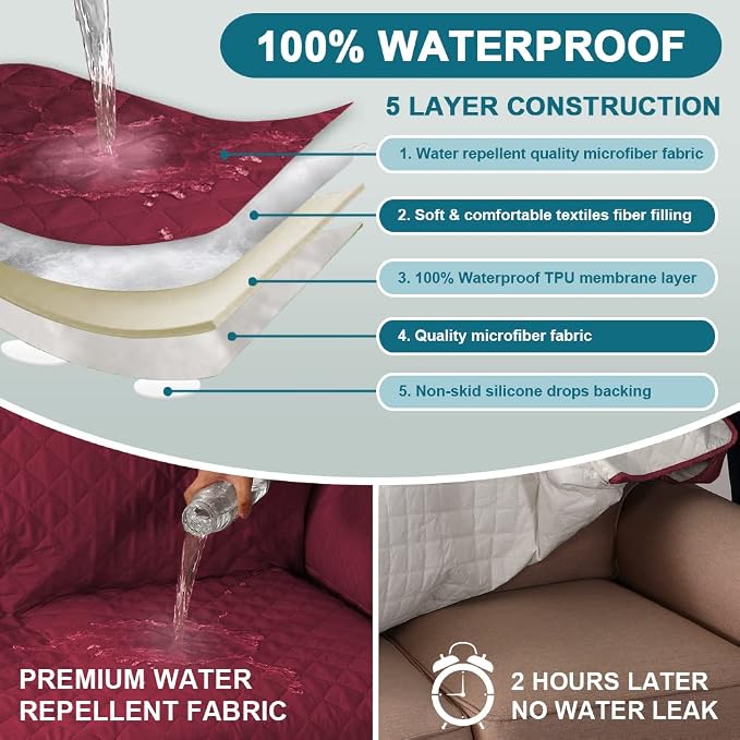 Turquoize 100% Waterproof Sofa Covers Chair Cover Slipcover Couch Protector - Image 3