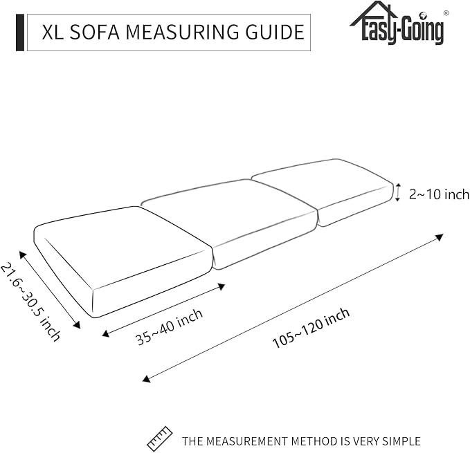 Easy-Going Stretch Individual Oversized Couch Cushion Cover Sofa Seat Furniture - Image 3