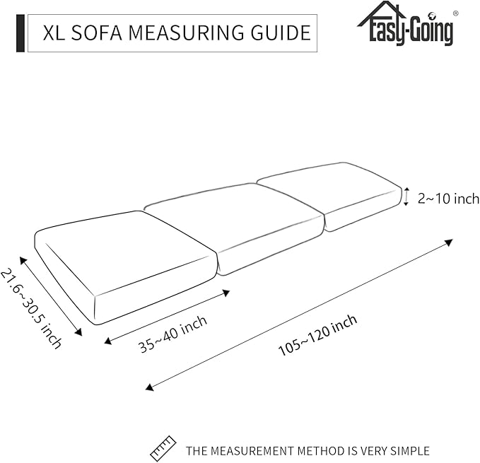 Easy-Going Stretch 3 Pieces Oversized Couch Cushion Cover - Image 3