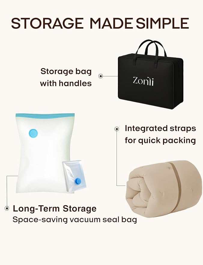 ZonLi Japanese Floor Futon Mattress Queen Size 80"x 60", 100% Cotton Cover 2.5'' Thicken Tatami Mattress, Foldable Sleeping Pad, Portable Dormitory Tatami Mat(Khaki)