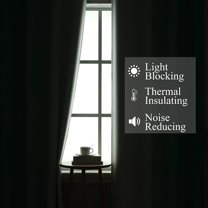 Teal and Grayish White Ombre Blackout Curtains Living Room 108 Inches Long | - Image 3