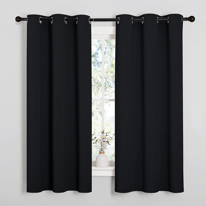 NICETOWN Halloween Pitch Black Solid Thermal Insulated Grommet Blackout - Image 2