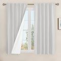 54 Inch Natural 100% Blackout Linen Curtains 2 Panels, 42 x 54 Inch | Light Grey by LAMIT