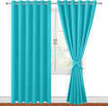 Grommet Blackout Curtains for Bedroom, 70 x 84 Inches, Turquoise | Thermal by Hiasan
