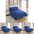 Sweet Home Collection 7 Piece Comforter Set Bag Solid Color All Season Soft Down Alternative Blanket & Luxurious Microfiber Bed Sheets, Royal Blue, Twin XL (Pack of 4)