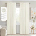 MIULEE Cream Back Tab Blackout Curtains 52x72 Inches Long 2 Panels Set | Rod by MIULEE