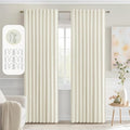 MIULEE Cream Back Tab Blackout Curtains 52x90 Inch Long 2 Panels Set | Rod by MIULEE