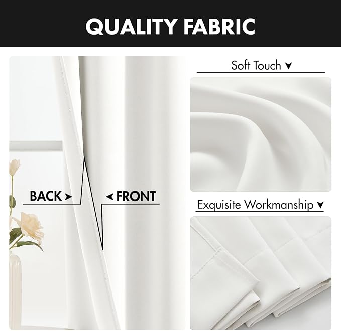 MIULEE 4-Panel 36 Inch Blackout Kitchen Tier Curtains Over Sink Natural | - Image 8