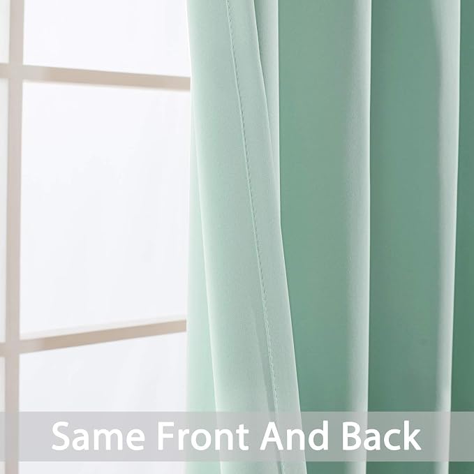 Yakamok Aqua Room Darkening Curtains 84 inch Sliding Door Drapes | 1 Extra-wide - Image 6