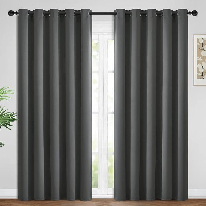 Yakamok Room Darkening Curtains 62x96 inch Length Dark Grey-Living Room | 2 by Yakamok