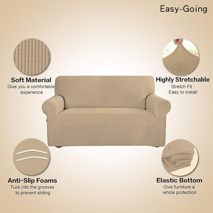 Easy-Going Stretch Oversized Sofa Couch Slipcover Washable Sand | 1-Piece Extra - Image 3