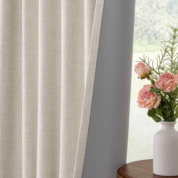 INOVADAY 100% Blackout Linen Curtains - Image 5