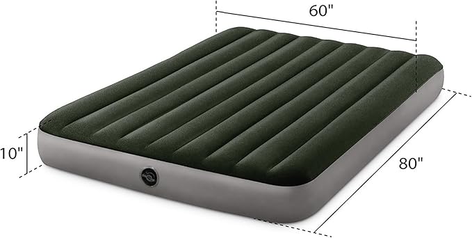 Intex 64109E Dura-Beam Standard Prestige Air Mattress: Fiber-Tech – Queen Size – 10in Bed Height – 600lb Weight Capacity – Pump Sold Separately (Pack of 3)