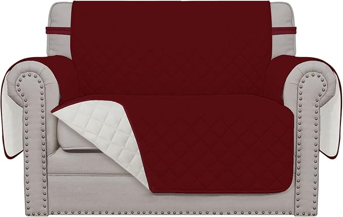 Easy-Going Reversible Couch Cover, Oversized Chair, Christmas Red/Ivory | by Easy-Going