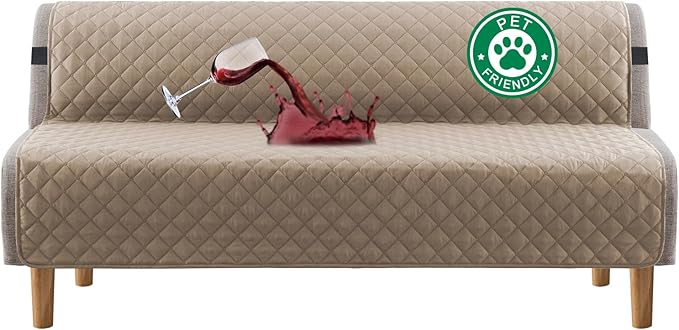 Turquoize 100% Waterproof Futon Cover Futon Slipcover Washable Armless Sofa Bed by Turquoize