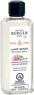 Maison Berger - Underneath The Magnolias - Lampe Berger Fragrance Refill Oil for Home Diffusers - Luxury Air Freshener with Rose, Jasmine & Musk Notes - 16.9 Fl Oz (500ml)